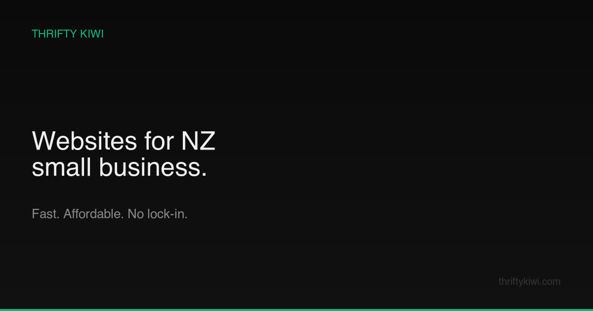 AI Website Assistant for NZ Small Business · Thrifty Kiwi